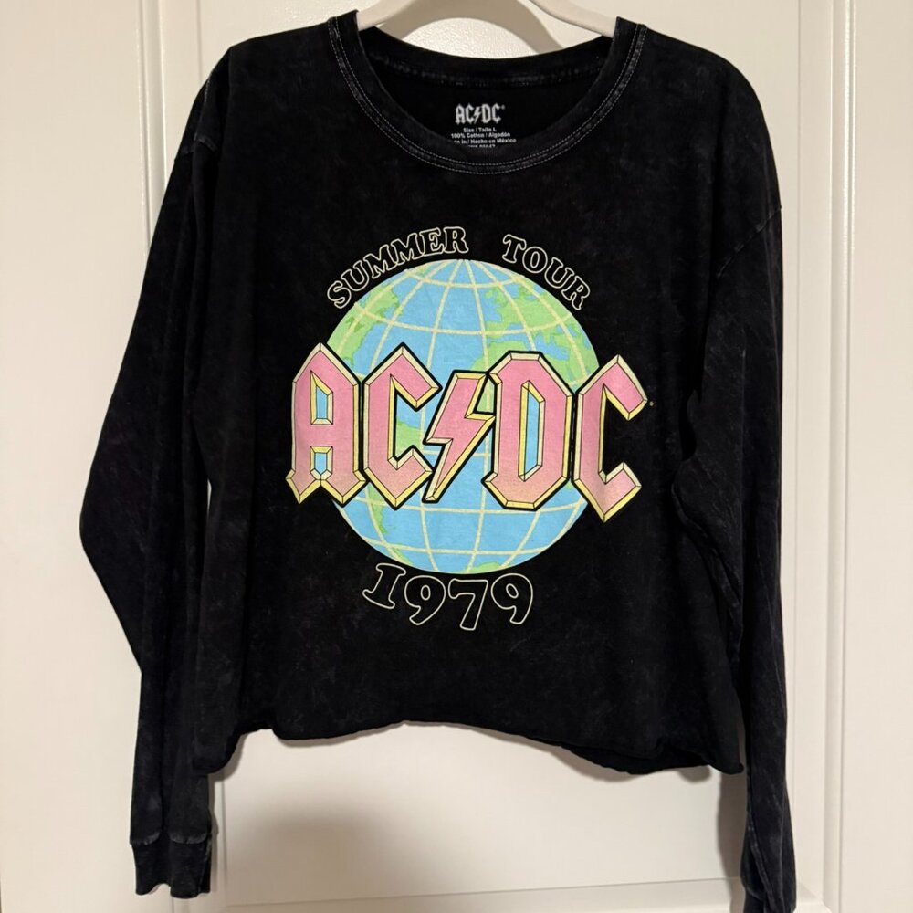 Womens ACDC cropped graphic tee